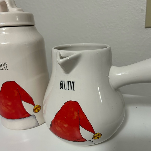 NWT Rae Dunn Believe Ceramic Holiday Canister and Pitcher Set - Picture 3 of 4